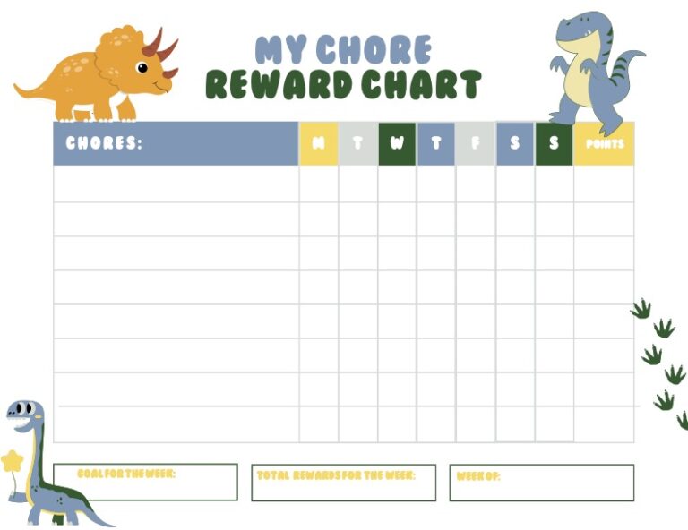 Boy Reward Chart